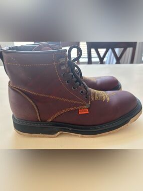 Chaparral Men's Charcoal Burgundy Work Boots with Lace-Up Support